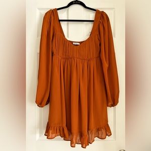 Babydoll Rust Orange Dress